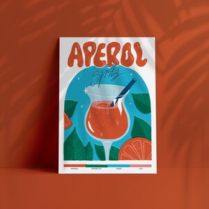 Aperol Spritz-poster | Meerdere maten | Hoogwaardige afdruk | Cocktaildecoratie