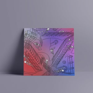 Art print - optical illustration - the maze (square 21 x 21cm)