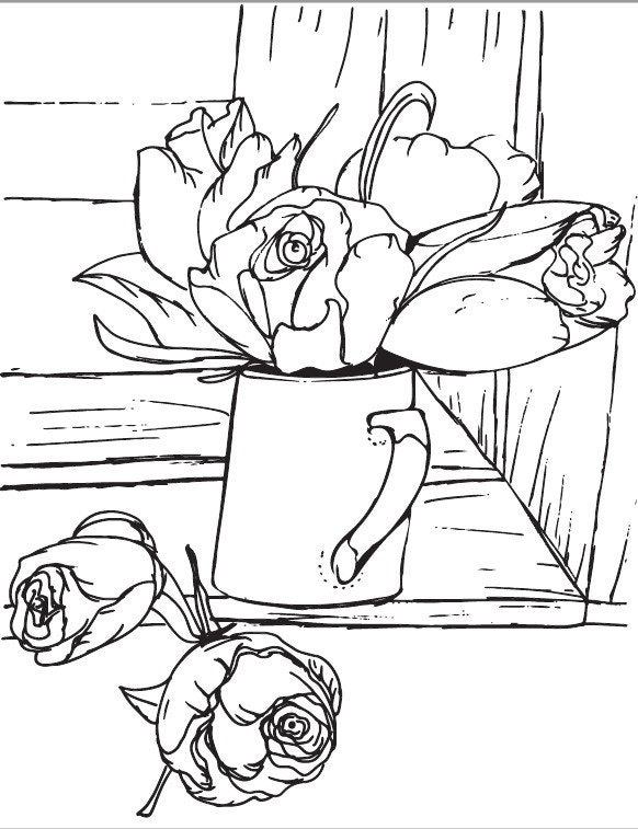 Download Flower Bouquet Coloring Page Bundle | Etsy