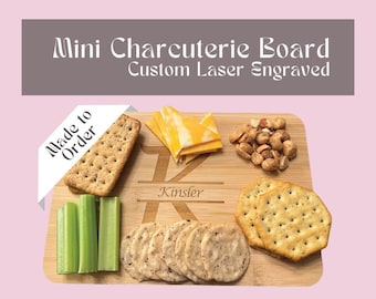 Custom Mini Bamboo Charcuterie Board - Personalized Cheese Platter - Sustainable Home Decor