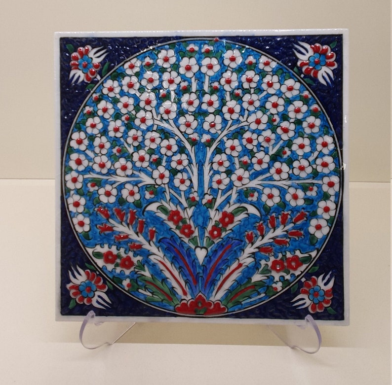 Decorative Tile Turkish Tile Wall Art Iznik Tile Turkish Etsy