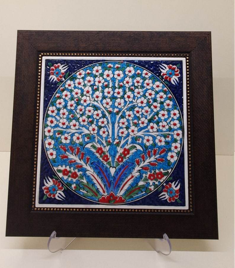 Decorative Tile Turkish Tile Wall Art Iznik Tile Turkish Etsy