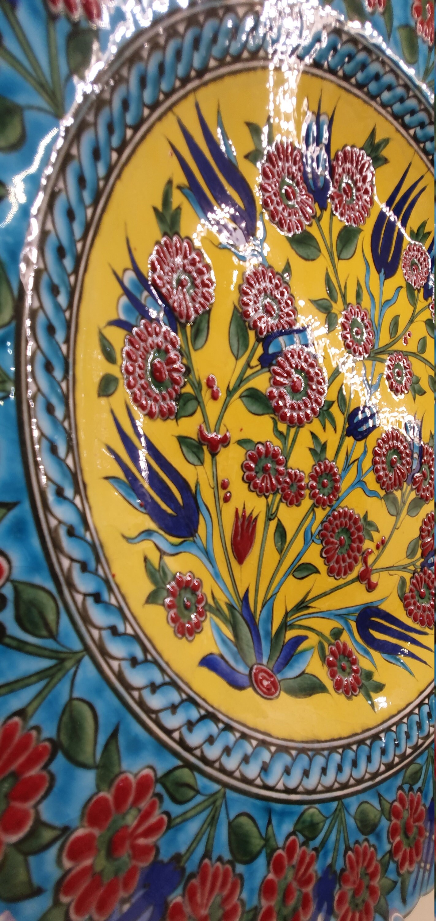 Large Decorative Hanging Plate Colorful Ceramic Wall Plate Etsy