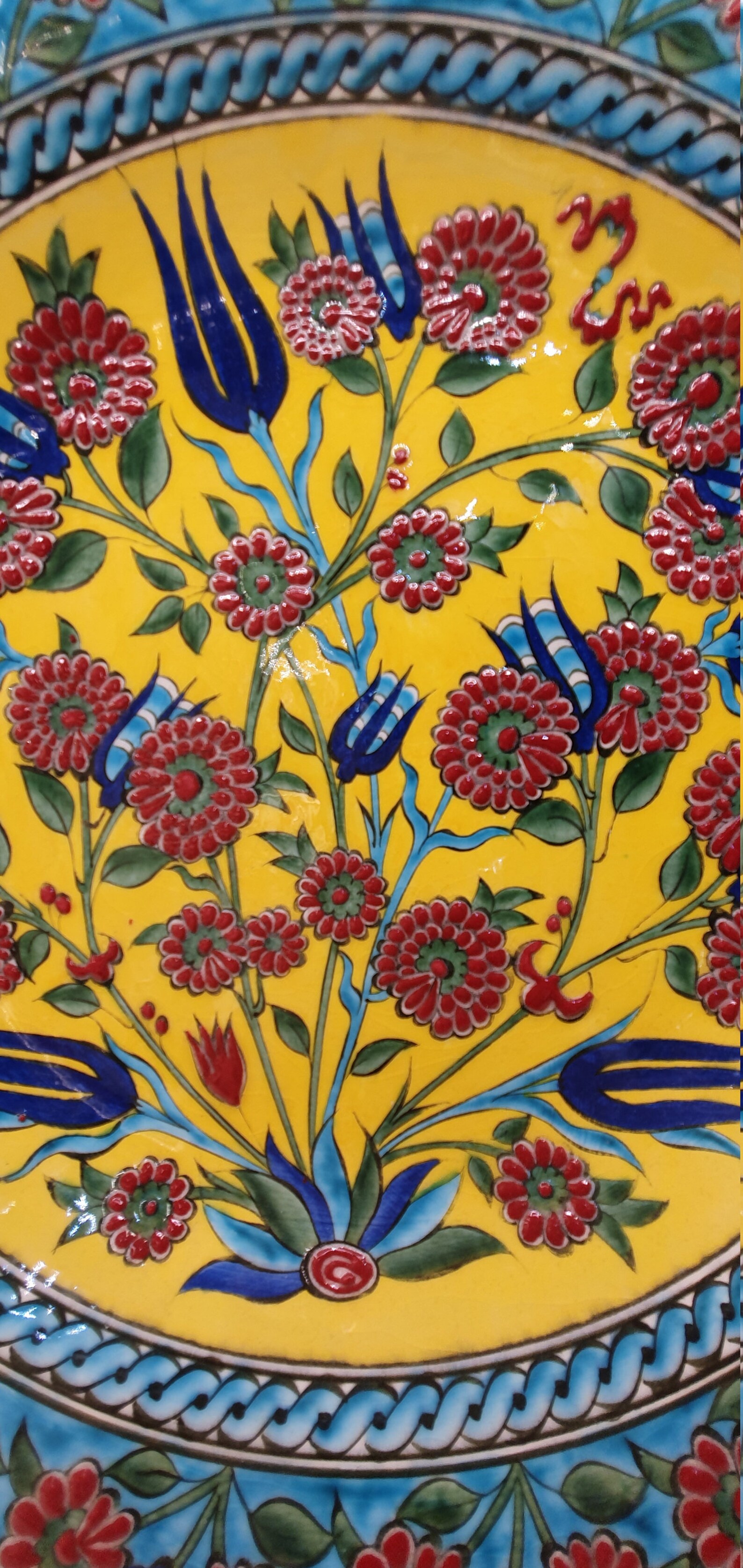 Large Decorative Hanging Plate Colorful Ceramic Wall Plate Etsy