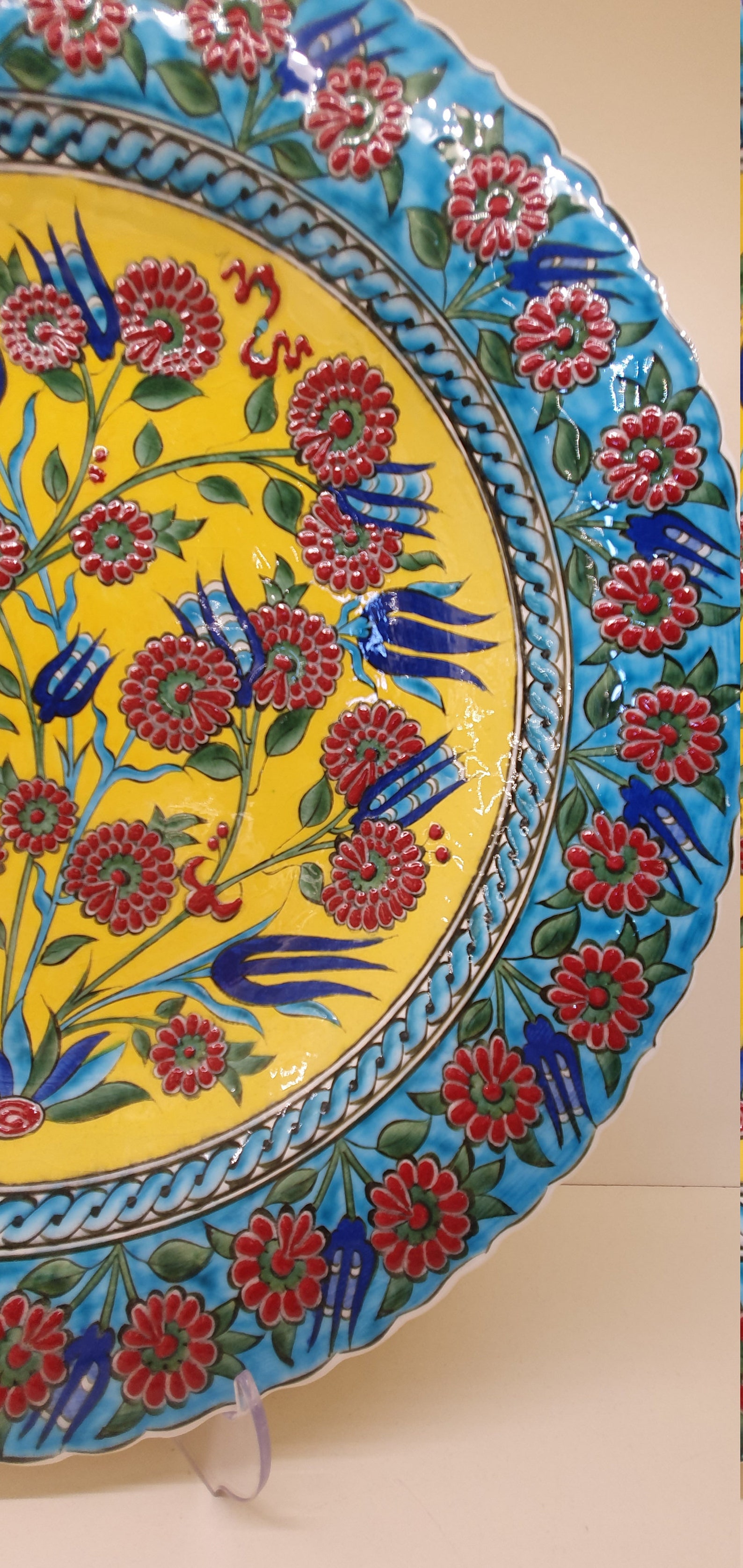Large Decorative Hanging Plate Colorful Ceramic Wall Plate Etsy