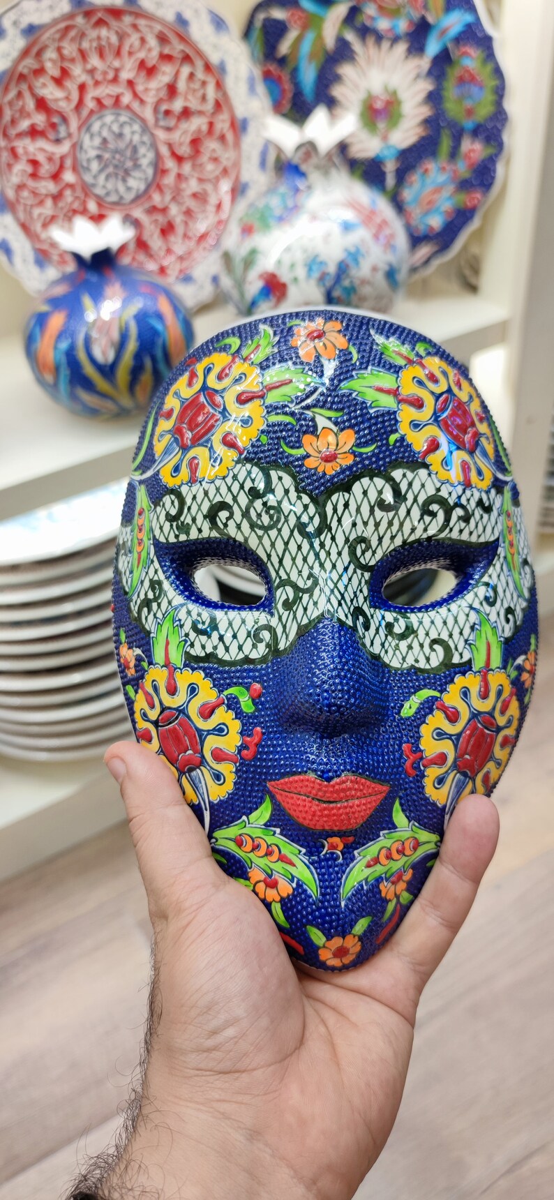 Handmade Mask Wall Hanging Mask Home Decor Ceramic Wall Art Etsy