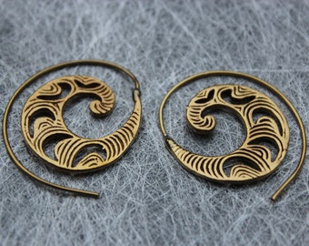 Brass Earrings  25 - Indian earrings - Tribal earrings - Ethnic earrings