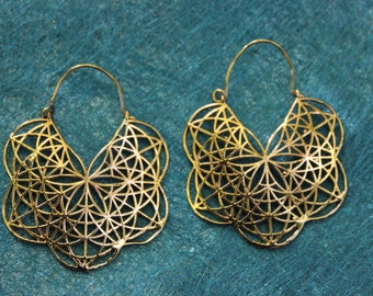 Ethnic Earrings - Flower Embossed Bohemian Earrings 30 - Statement Earring - Personalized Earrings - Boho Earrings - Gift Earrings