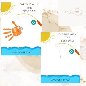 O-Fish-cialmente la mejor artesanía con huellas de manos de papá, arte con huellas de manos para el Día del Padre, niños. Bebé, huella de la mano de recuerdo del niño pequeño, regalo de papá de los niños