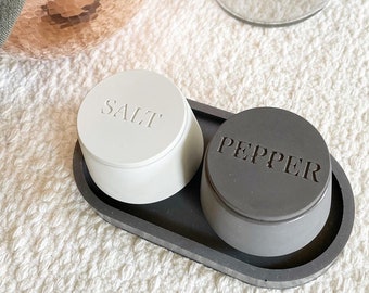 Concrete Salt and Pepper Pinch Pots: Modern Kitchen Decor