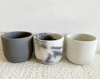 Marble Concrete Planter: Tulip Succulent Pot, Indoor Decor