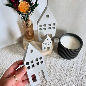 CONCRETE houses, mini concrete decor, concrete decor, christmas decor