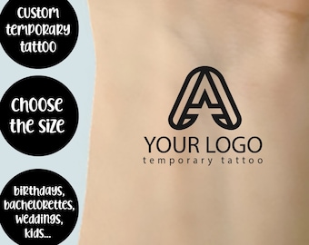 Custom logo temporary tattoos, custom brand temporary tattoo, your logo tattoo sticker, party tattoo, company promotion tattoo favour gift