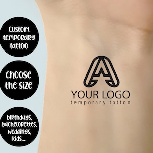 Custom logo temporary tattoos, custom brand temporary tattoo, your logo tattoo sticker, party tattoo, company promotion tattoo favour gift