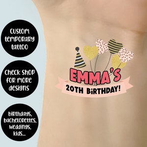 Personalisiertes Geburtstagstattoo - Personalisiertes Geburtstagstattoo - Personalisiertes Namenstattoo - Personalisiertes Namenstattoo