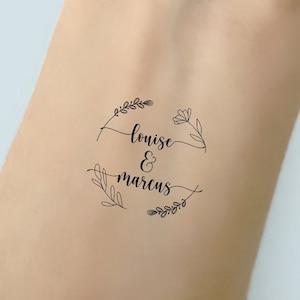 Custom wedding temporary tattoo - wedding couple names tattoo sticker - personalized wedding tattoos - wedding favors - wedding gift