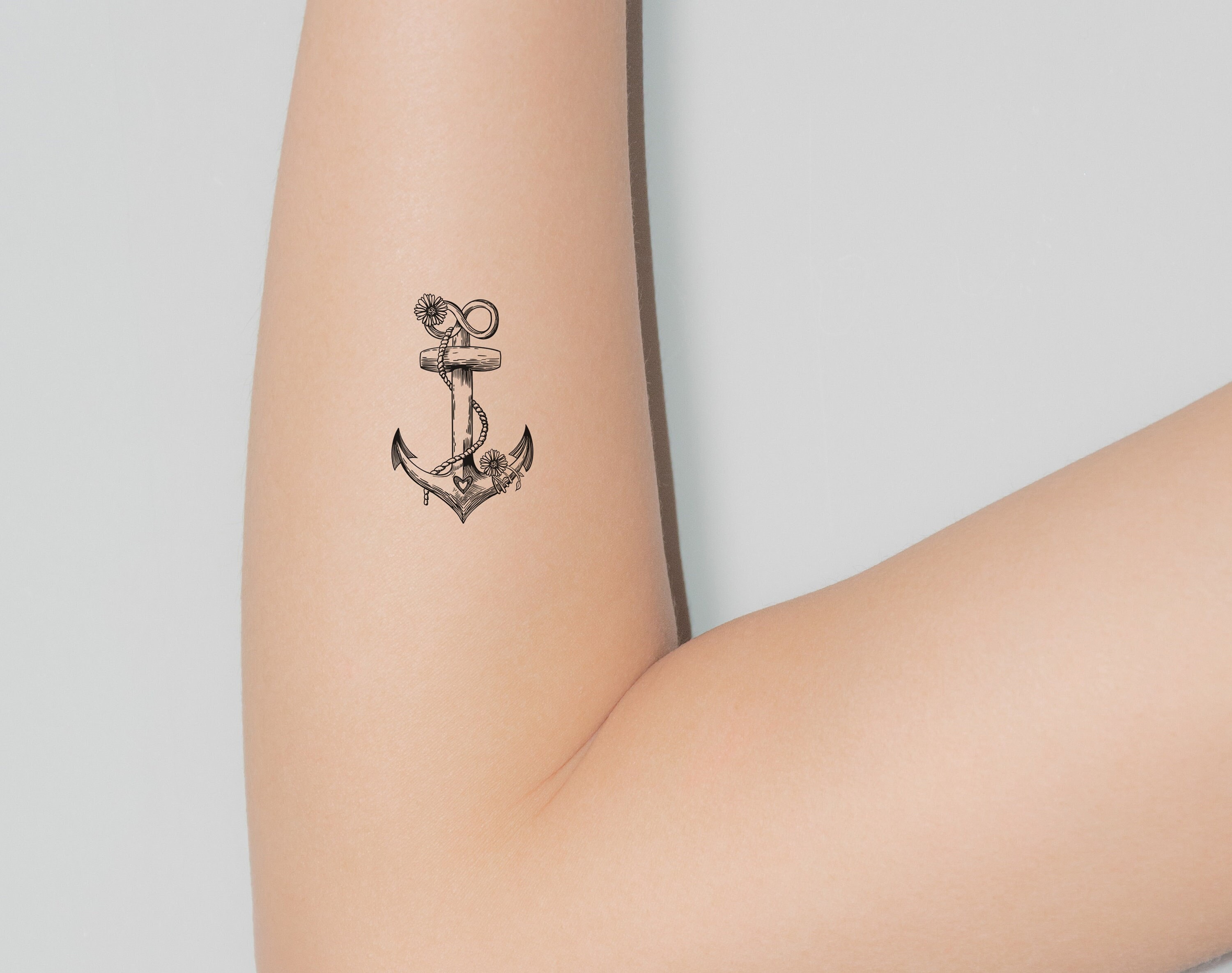 Tatuaje temporal de ancla tatuaje de ancla vintage con - Etsy México