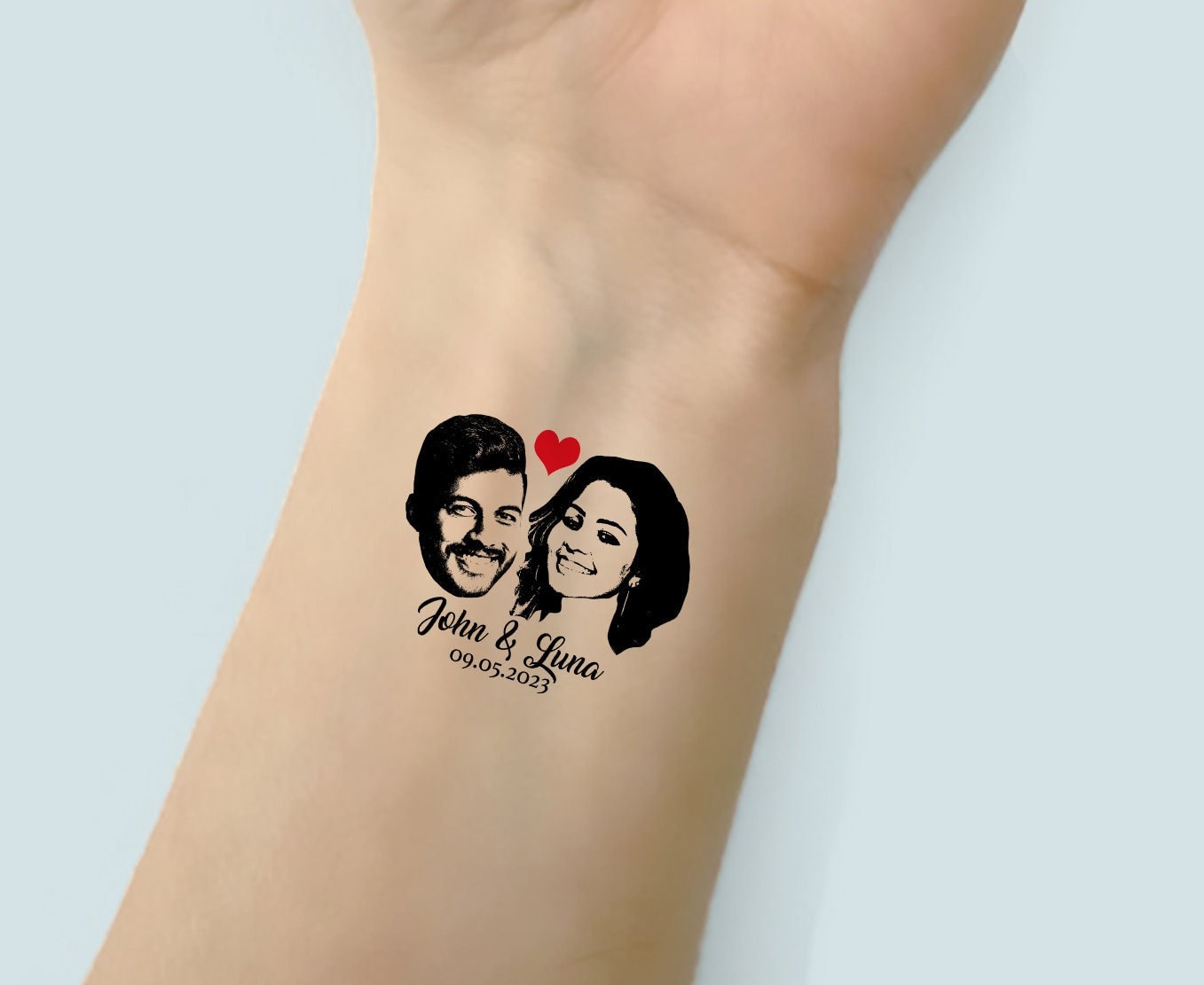 Amazon.com : Custom Tattoos Personalized Temporary Tattoos with Photo Face  Name Heart for Birthday Party Wedding Bride Groom Gift : Beauty & Personal  Care