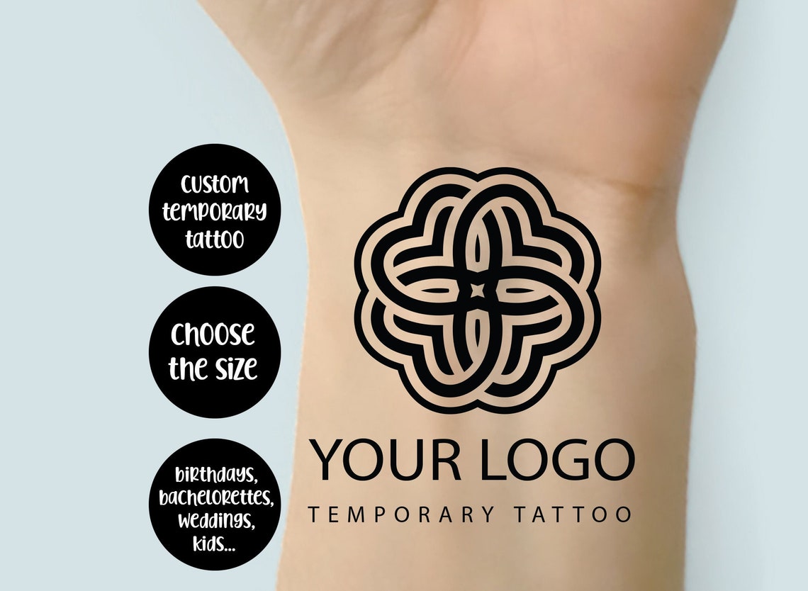 Custom Logo Temporary Tattoos Custom Brand Temporary Tattoo Etsy