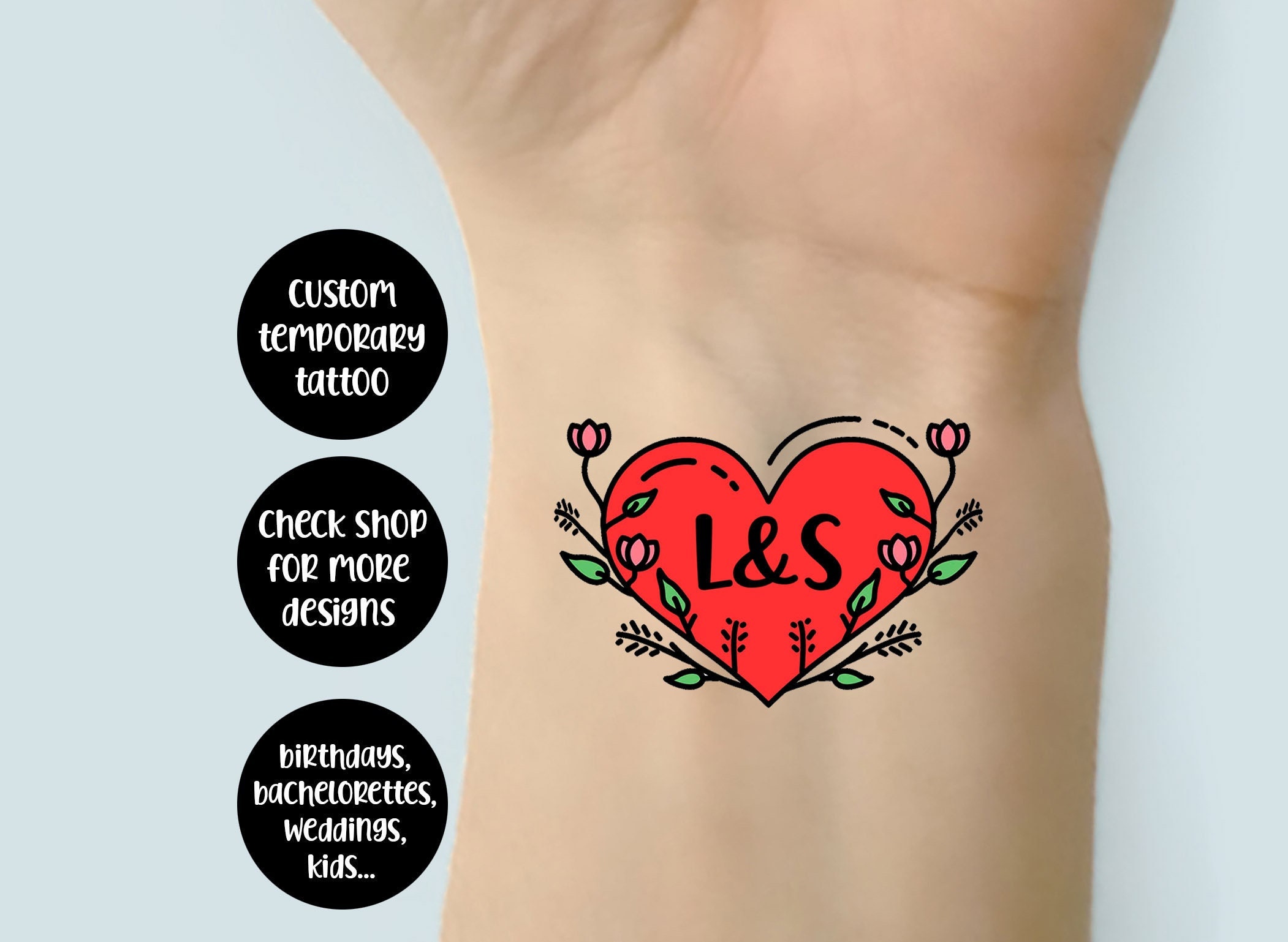 Tattoo of ML heart Union love tattoo  custom tattoo designs on  TattooTribescom