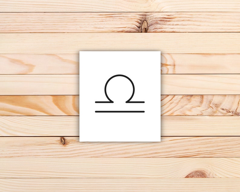 Libra Temporary Tattoo Zodiac Symbol Line Art Tattoo Etsy