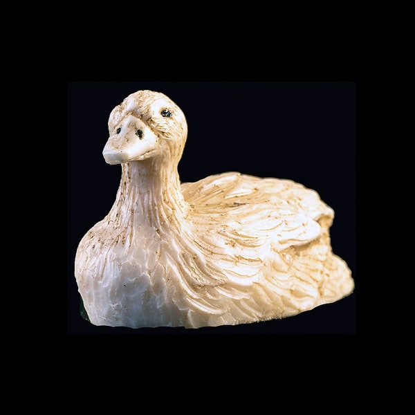 Hand Carved Eco Ivory Large Duck Statue