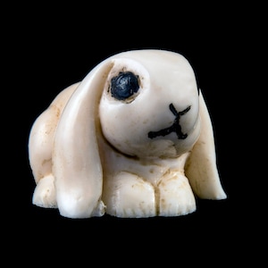 Hand Carved Eco Ivory Small Bunny Statue