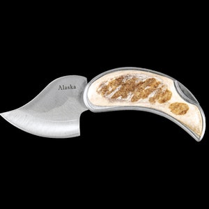 Moose Antler Pocket Ulu | F&F Inc. Knife, Knife Blade, Pocket Ulu, Moose Antler