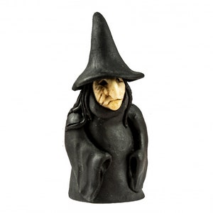 Hand Carved Eco Ivory Witch Statue, Resin, Carving, Decoration