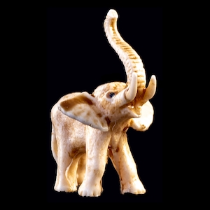 Hand Carved Eco Ivory Elephant Ears Up Statue