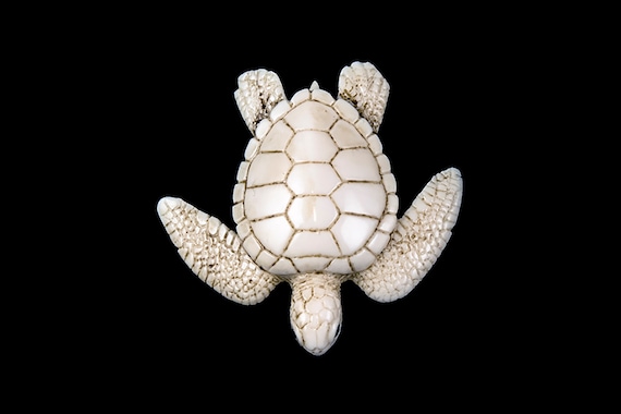 Hand Carved Eco Ivory Sea Turtle Statue
