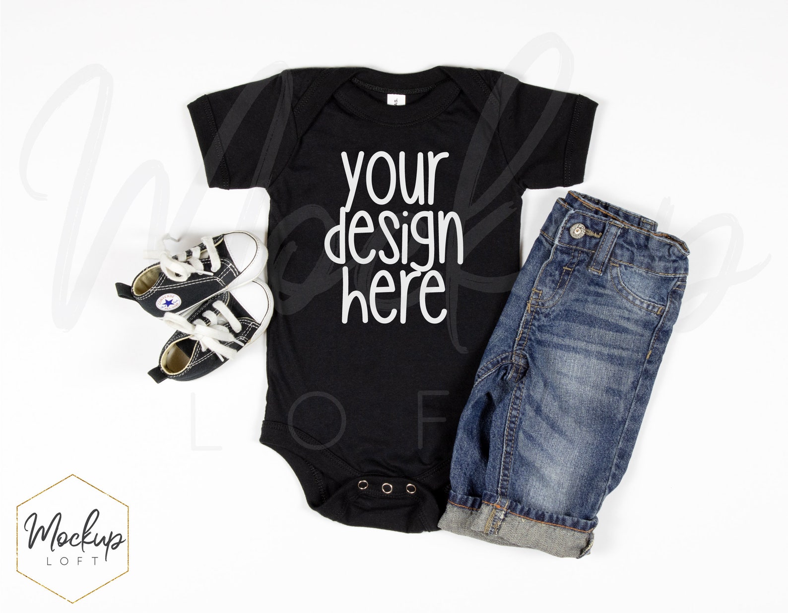 Download 100B Black Bella Canvas Mockup Black Onesie Mockup Baby | Etsy