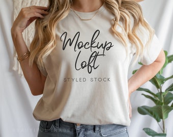 Bella Canvas 3001CVC Heather Maroon Fall Mockup, Bella 3001 Heather Maroon, Heather Maroon, T...