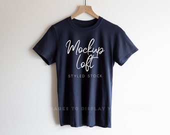 Navy T Shirt Mockup | Unisex Gender Neutral Mockup | Men's T shirt Mockup | SKU T0395