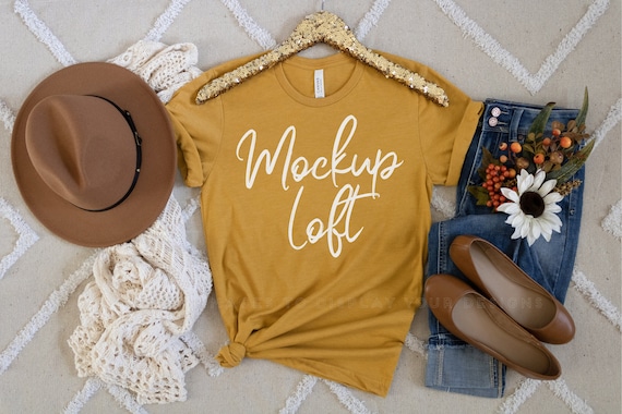 Bella Canvas 3001 Mockup Heather Mustard Bella Canvas - Etsy