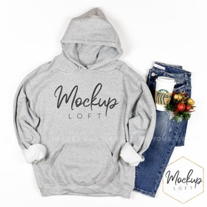 Download Winter Mockup Gildan 18500 Mockup Gray Gildan 18500 Sport Etsy