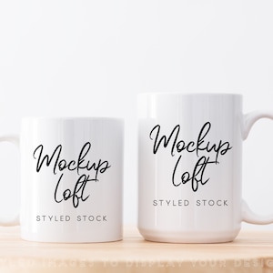 Mug Mockup | 11 oz. & 15 oz. Mugs | Coffee Mug Mockup | Digital JPEG IMAGE | SKU M0051