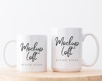 Mug Mockup | 11 oz. & 15 oz. Mugs | Coffee Mug Mockup | Digital JPEG IMAGE | SKU M0051