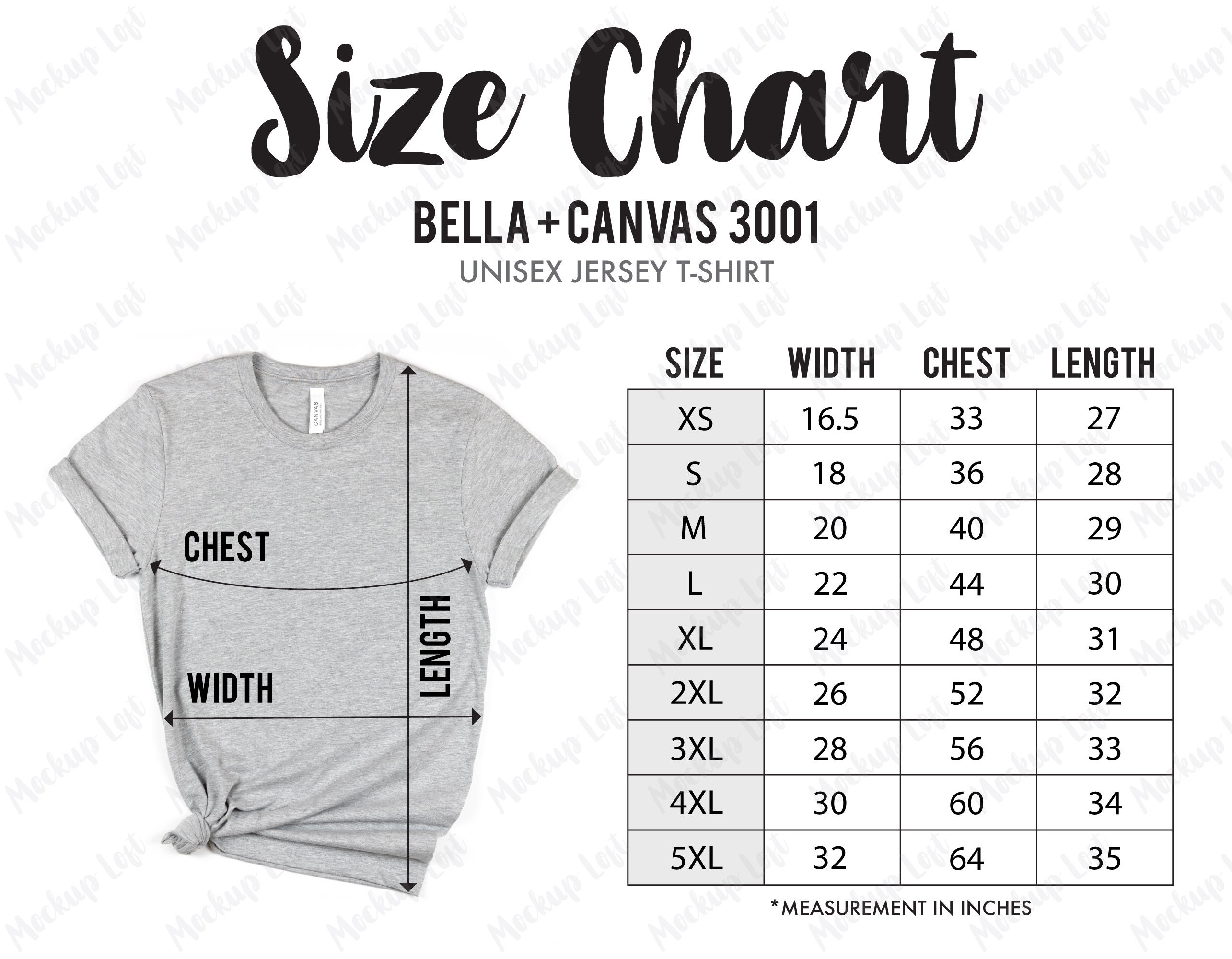 Taylor Loft Size Chart