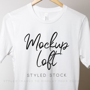 Biały Bella Canvas 3001 Mockup | Bella Canvas 3001 Mockup Biały | Bella Canvas Biały T-shirt Mockup | Cyfrowy Plik JPG Zdjęcia | SKU T0105