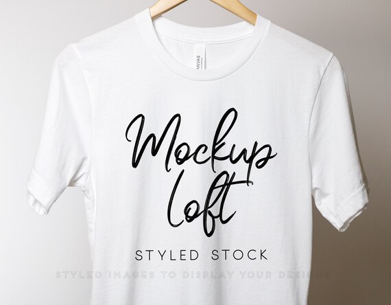 White Bella Canvas 3001 Mockup | Bella Canvas 3001 Mockup White | Bella Canvas White Tshirt Mockup | Digital Photo JPG File | SKU T0105