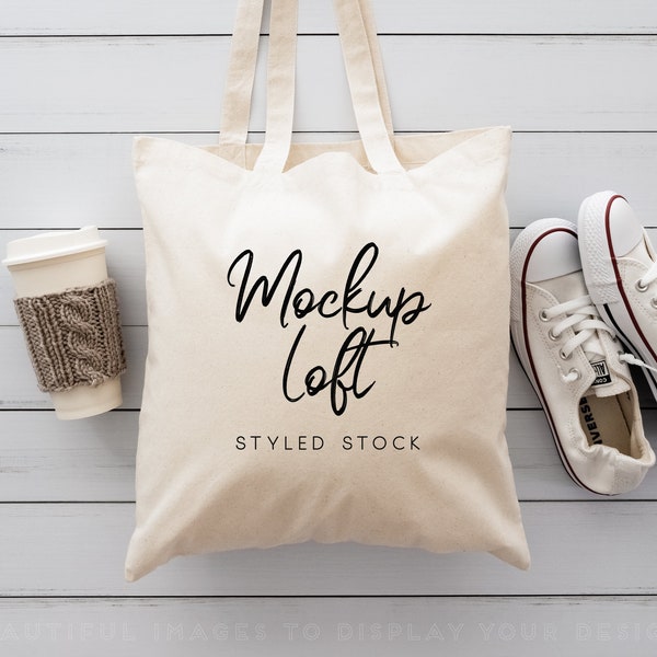 Canvas Tote Bag Mockup | Tote Bag Mockup | Styled Stock Photo | Digital JPEG IMAGE | SKU B0005