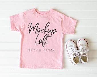 Bella Canvas 3001T Mockup Pink | Bella Canvas Toddler Tee Mockup | kids T Shirt Mockup | Spring Mockup | Summer Mockup | SKU T0449