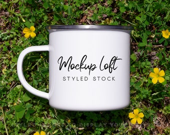 Camping Mug Mockup | Enamel Mug Mockup | Summer Camping Mug Mockup | Styled Stock Photo | Digital JPEG IMAGE | SKU M0061