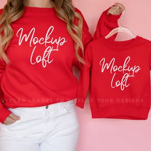Mtsebmves Mommy And Me Matching Sweatshirts - Long Sleeve, Crew Neck, Red, Women's XXL - View #5