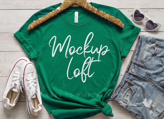 Bella Canvas 3001 Mockup Kelly Green Bella Canvas Kelly Green T
