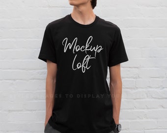 Bella Canvas 3001 Mockup Black | Men's T Shirt Mockup | Black T shirt Mockup | 3001 Men's Model T Shirt Mockup | SKU T0494
