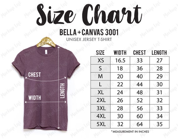Size charts sizes t-shirt sizes.doc