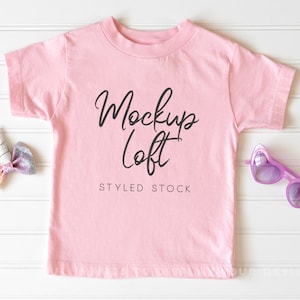 Bella Canvas 3001T Mockup Pink | Bella Canvas Toddler Tee Mockup | kids T Shirt Mockup | Spring Mockup | Summer Mockup | SKU T0447