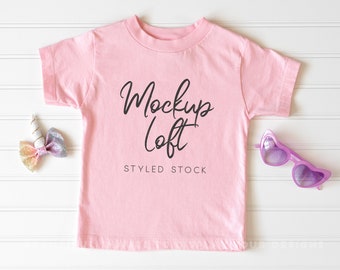 Bella Canvas 3001T Mockup Pink | Bella Canvas Toddler Tee Mockup | kids T Shirt Mockup | Spring Mockup | Summer Mockup | SKU T0447